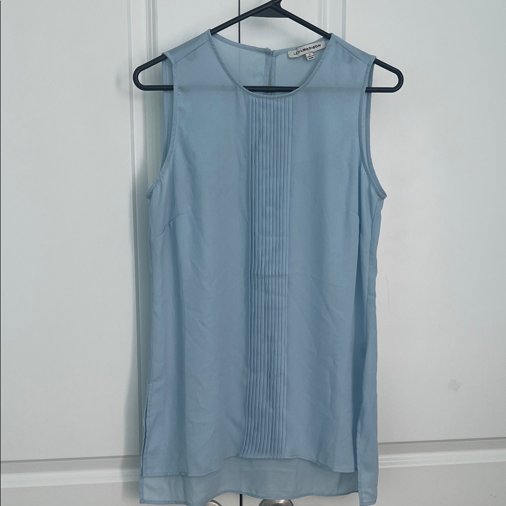 Elegant Sky Blue Sleeveless Blouse